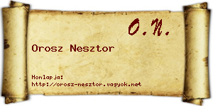 Orosz Nesztor névjegykártya